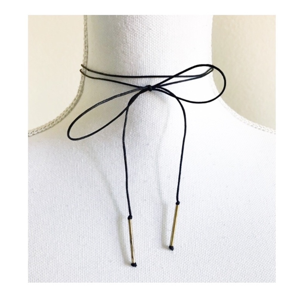 NWT BP Nordstrom thin black cord choker necklace